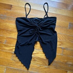 Papermoon Black Glitter Camisole Top
